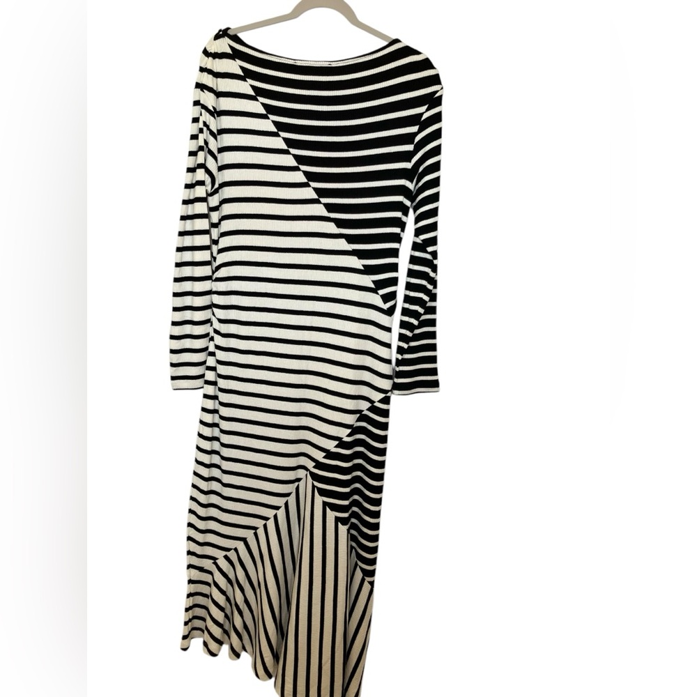 BCBG nwt cream & black striped casual dress thick xl - Picture 3 of 4